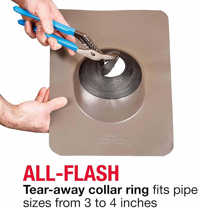 Oatey 3 in. to 4 in. Thermoplastic All-Flash No-Calk 12 in. x 16 in. Base Roof Flashing