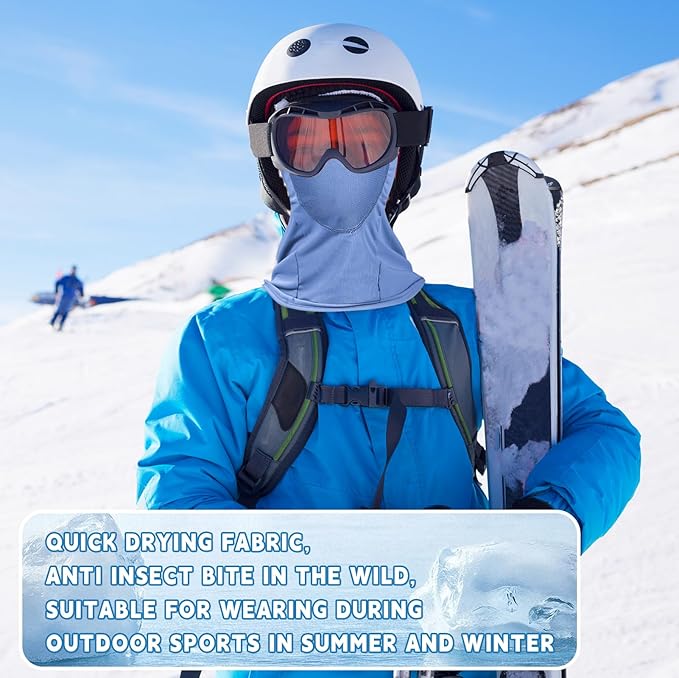 6 Packs Ski Mask Sun UV Protection Hood Breathable, Balaclava Face Mask for Men Women - Motorcycle Fish