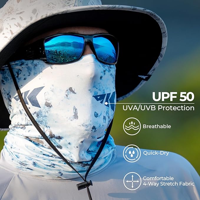 KastKing La Sal Neck Gaiter-UPF 50+ Balaclava Face Mask,Neck Gaiter for Men and Women,Face Cover Shield for Fishing,Hiking