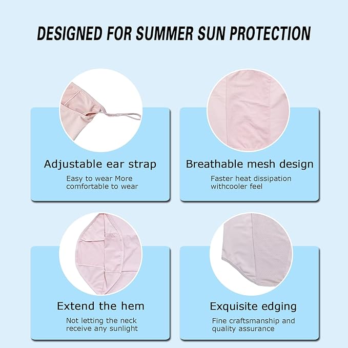 UPF 50+ Face Mask for Women & Men - Ice Silk Cooling Full Face Cover, Breathable Sun Protection Neck Gaiter