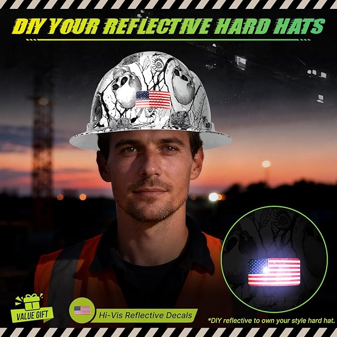 Carbon Fiber Pattern Full Brim Hard Hat with Visor-OSHA Approved Construction Safety Helmet for Men Women,ANSI Z89.1 Vented Reflective Hardhat with Hard Hat Chin Strap,6-Point Suspension