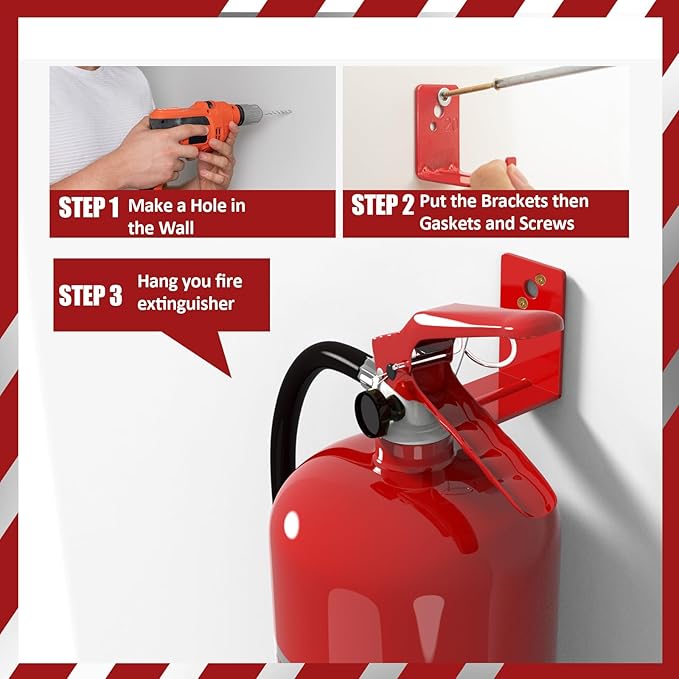 4 Pack Fire Extinguisher Mounts & Brackets, Fire Extinguisher Wall Hook Holder Hanger for 20 lb fire Extinguisher Mount