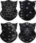 4Pack Neck Gaiter for Men Women Face Cover Mask Head Wrap Balaclava Headwear Bandana Headband Magic Scarf