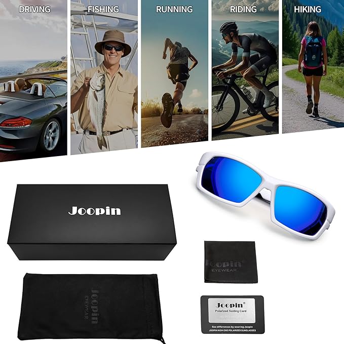 Joopin Sports Sunglasses Polarized UV400 Protection Wrap Around Sun Glasses Shades for Men Women