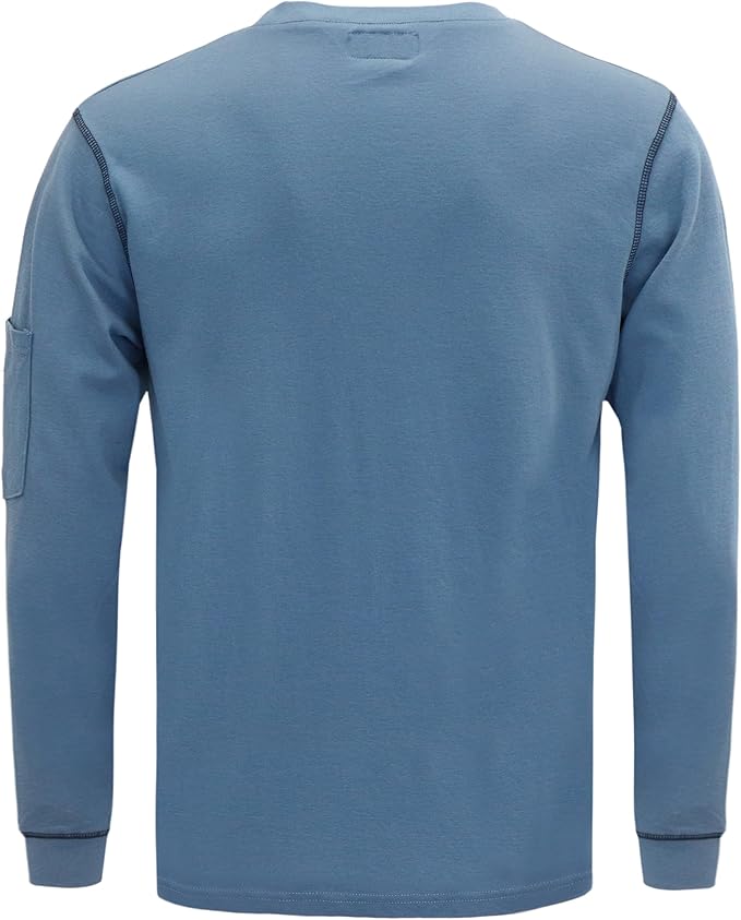 BOCOMAL FR Shirts for Men Lightweight Crew Long Sleeve Flame Resistant/Fire Retardant Shirt…