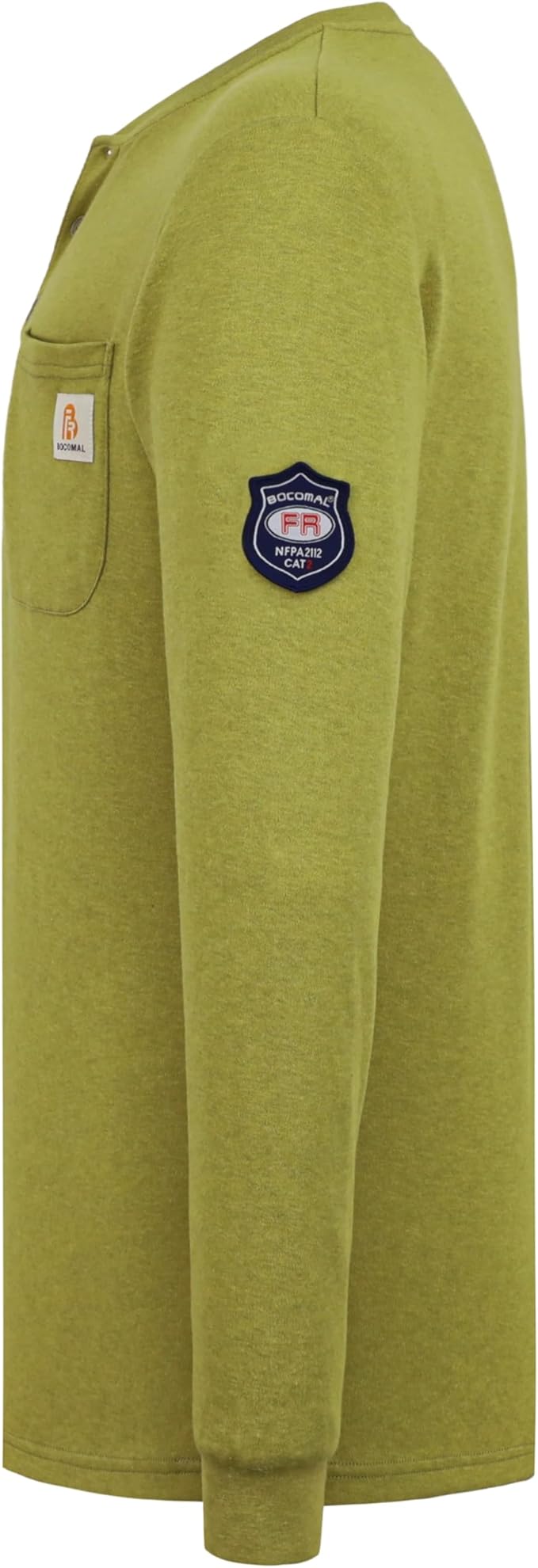 BOCOMAL FR Shirts Henley 7oz Midweight Fire Resistant Clothing NFPA2112 CAT2 Men's Flame Retardant Work Shirt