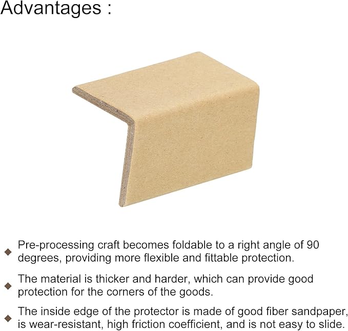 PATIKIL Adjustable Cardboard Corner Protector Package Frame Protectors L Shaped 80x50mm Thick 5mm for Art, Packing, Shipping, Pack of 50