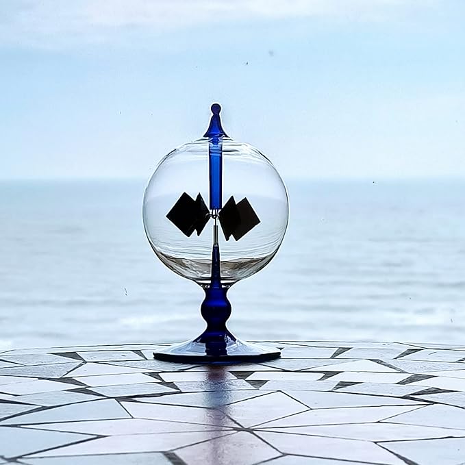 Blue Solar Power Radiometer Sun Light Energy Crookes Spinning Vanes Glass Windmill Gift Home Desk Decoration