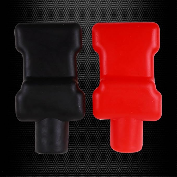 Ampper Top Post Flexible Battery Terminal Cover, Battery Terminal Clamp Insulator Protector W/Washers for Car, Vehicle, RV and Boat (Medium, 4 Sets)