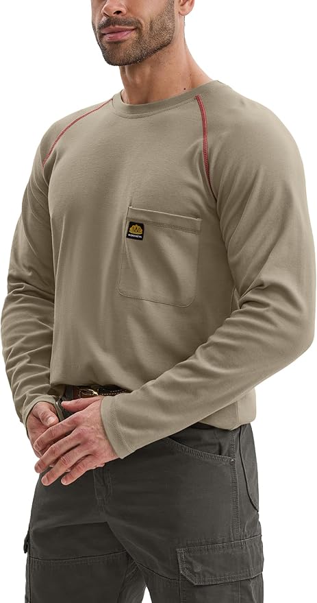 WORKWEYA FR Shirts Flame Resistant Shirt 6.5oz Men's NFPA 2112/CAT2 Long Sleeve Shirt
