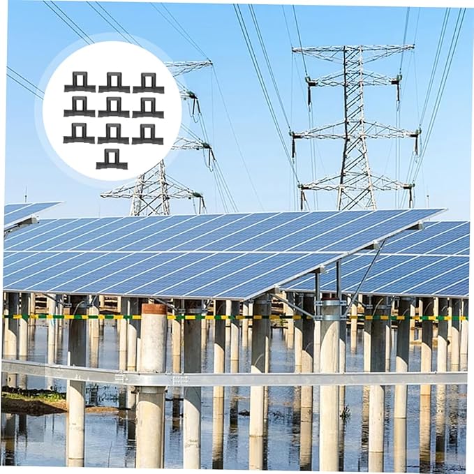 12pcs Photovoltaic Panel Water Guide Clips for Solar Panel Drainage 40mm Water Clamp Clips Function