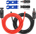 10AWG Solar Extension Panel Cable - 20FT Solar Wire with Waterproof Female and Male Connector and Solar Panel Adaptor Kit Tool PV Wire for RV, Home, Boat, Solar Panels(20feet Red + 20feet Black)
