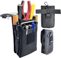Belt Tool Pouch,Tactical Utility Pouch, Heavy-Duty Nylon EDC Multitool Organizer,Cell Phone Holder, Multi-Pockets Tool Holster Sheath Bag for Electricians Handymen Work Maintenance Dailylife Hiking