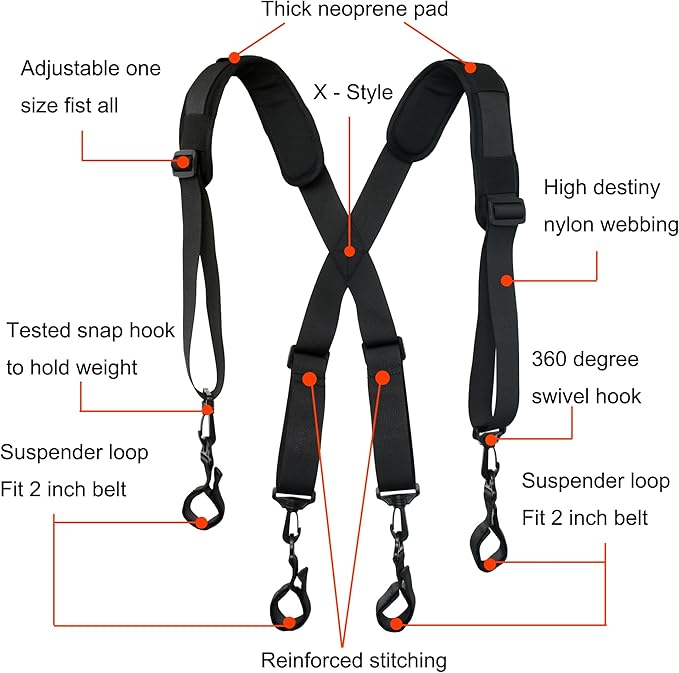 YYST Men Paddded Adjustable Tool Belt Suspender Duty Belt Suspender Tactical Duty Belt Harness