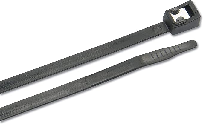 Gardner Bender 45-308UVBSC Nylon Self-Cutting Cable Tie, 8 inch, 50 lb. Tensile, Twist-Off Tail, Zip Tie, 20 Pk., UV Resistant Black