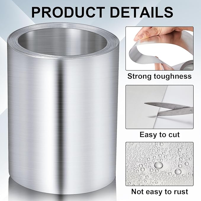 Ripeng 50 Feet 6'' x 50' x 0.0078'' Aluminum Flashing Roll Roof Flashing for Roof and Garden Preventing Roofing Stains Strip for Moss and Mildew Prevention (1 Roll)