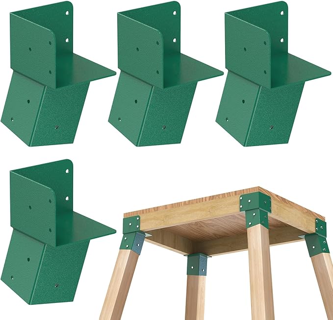 Dolibest Heavy Duty Deer Stand Brackets, 4x4 Compound Angle Bracket, Powder Coated Elevated Bracket for Outdoor Platforms, Deer Hunting, Shooting Shack, Observation Decks& Tree Houses (4Pack)