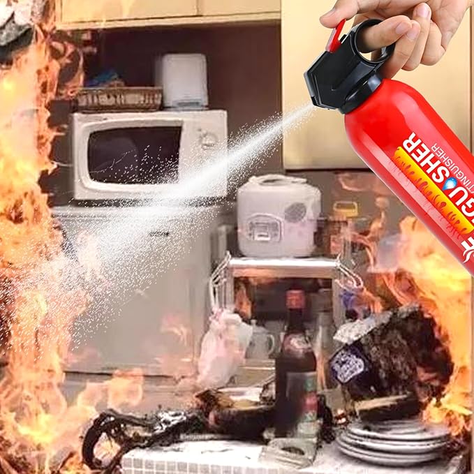 Fire Extinguisher for Home, 3Pack Car Fire Extinguisher with Mount, 8 in 1 Portable Kitchen Fire Extinguisher for A, B, C, K Category, 620ml Water-Based Fire Extinguisher for Truck Boat Home Office