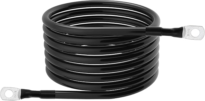 6 AWG Battery Cable 6AWG Gauge Battery Inverter Cables for Automotive Solar Marine Boat RV Car Motorcycle (6 AWG, 7FT, 5/16")
