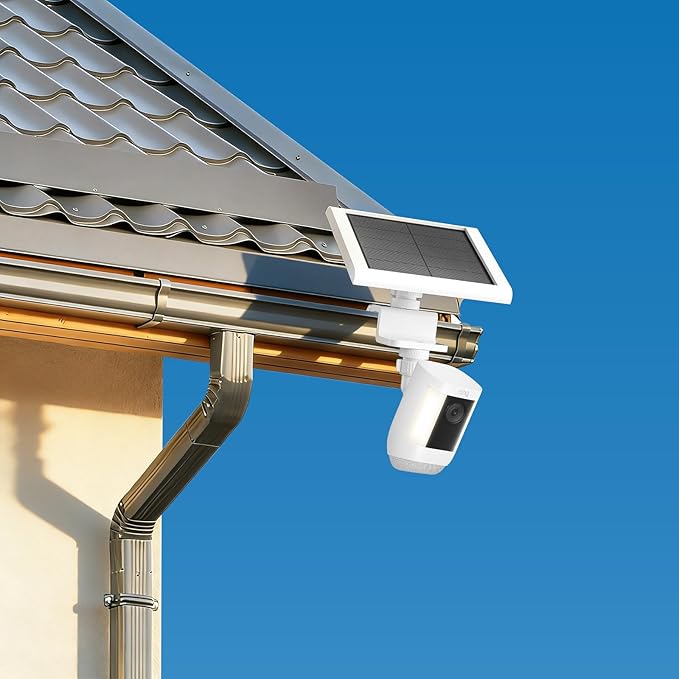 2 in 1 Gutter Mount for Outdoor Camera and Solar Panel, 360°Adjustable Universal Gutter Mount Compatible with Ring, Arlo, Eufy, Wyze, Tapo, Reolink Security Cameras and Solar Panels