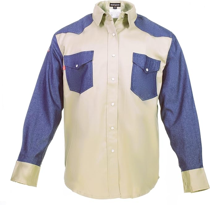 Just In Trend │Flame Resistant FR Shirt - 88/12 - Western Style - Two Tone