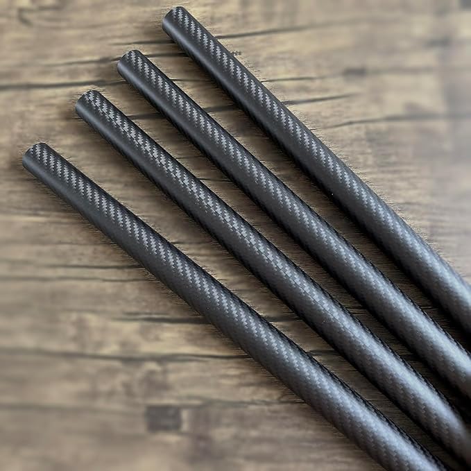 4pcs Carbon Fiber Tube 25x23x420mm,6~50mm Available, 3K roll Wrapped Twill Matte Finish.