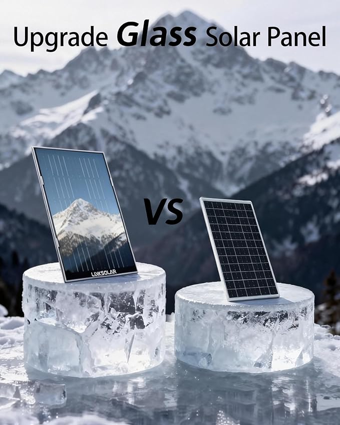 Solar Panel for Security Camera Outdoor, 5W Solar Charger with Micro USB, DC & USB-C Port for Outdoor Rechargeable Battery Camera, IP65 Waterproof, 9.8ft Cable, 360°Adjustable Bracket