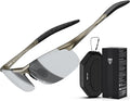 ATTCL Polarized Sunglasses Men Sports: UV Protection Anti Glare Wrap Around Lightweight Metal Driving Fishing Golf Running
