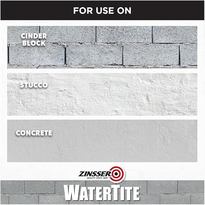 Zinsser 270267-2PK WaterTite LX Ultra Waterproofing Paint, Gallon, White, 2 Pack