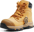 OUXX Work Boots for Men, Side Zipper Steel Toe Shoes, Water-Resistant, Non-Slip, Puncture-Proof(OX2720)