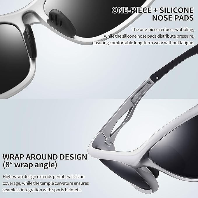 Joopin Sports Sunglasses Polarized UV400 Protection Wrap Around Sun Glasses Shades for Men Women