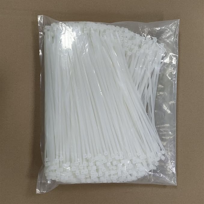 Zip Ties 1000 pcs 12 inch Cable Zip Ties Heavy Duty, Premium Plastic Wire Ties with 50 LBS Tensile Strength, UV Resistant Cable Ties, Self-Locking White Nylon Tie Wraps Straps for Indoor and Outdoor