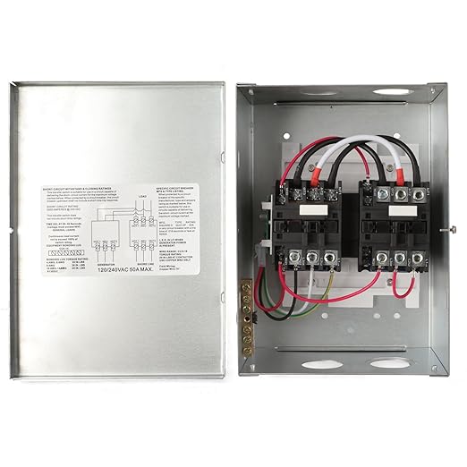 50 AMP Automatic Transfer Switch for RV Outdoor Speedboats 120/240 VAC Generator Transfer Switch 20-45 sec delay