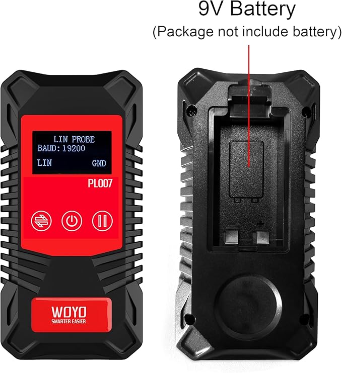 CAN LIN PWM Tester, WOYO PL007 CAN Bus Analyzer for Automotive Diagnostic Tool, Auto-Recognize CAN-H & CAN-L, CAN Range 50-1000kbps, PWM Signal Detector on Bench, LIN Bus Baud Range 2400-19200bps