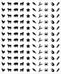 JarThenaAMCS 2400Pcs Mini Meal Sticker Black Food Choice Decal 10 Styles Wedding Menu Indicator Sticker for Place Card Party Supplies, 0.5 in