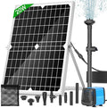 Solar Pond Pump, 20W Solar Fountain Pump with 350GPH Flow & 4 Spray Styles, 16.5Ft Extendable Power Cord, Debris Barrier Bag for Outdoor Fountain, Ponds, Fish Tank, Waterfall, Garden Water Features
