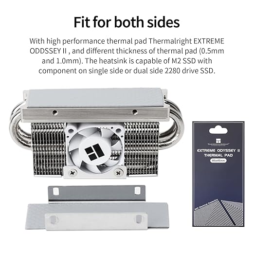 Thermalright HR10 2280 PRO SSD Cooler,2280 SSD Heatsink Cooler,Double-Sided Heat Sink,4 Heat Pipes, with Thermal Silicone Pad for 2280 SSD PC and Computer,High Performance SSD Cooler