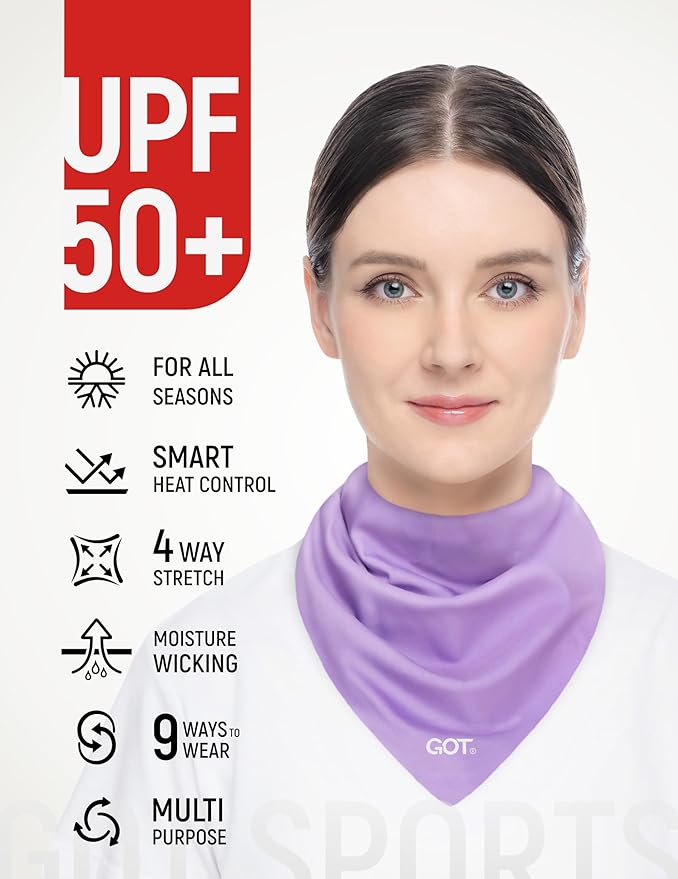GOT Sports UPF 50+ Cooling Bandana for Men & Women - Thermoregulation, Moisture-Wicking, Sun Protection Bandana Neck Wraps