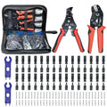 60PCS Solar Connector Crimping Tool Kit for Connecting Solar Panel Cable Wire, with 30 Pairs MC4 Connectors ，AWG13-10 Crimper and Stripper，2pcs Spanner Wrench，Solar Panel Connectors in the bag.