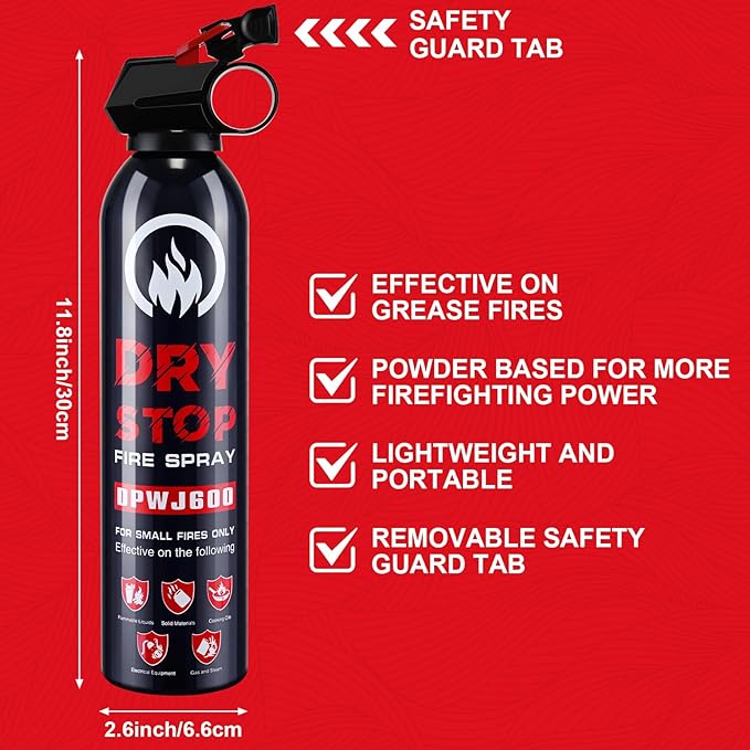 4 Pack Dry Chemical Fire Extinguisher - Portable ABC Fire Extinguisher for Home and Vehicle, Compact Fire Extinguisher for Kitchen, Car, Office, Easy to Use
