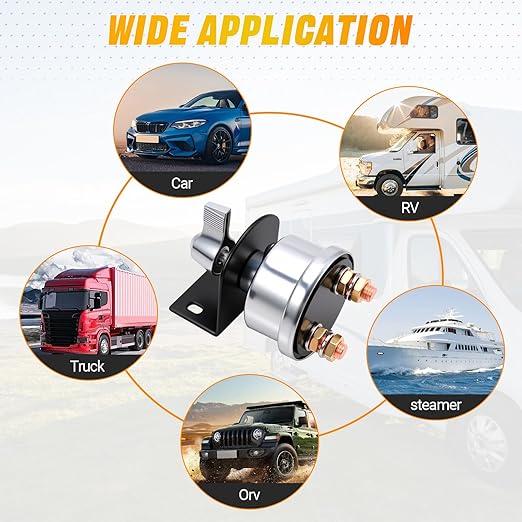 FEITON 200A Battery Shut Off Switch 12v Heavy Duty Battery Cut Off Switch with Side Post Mounting Bracket for Car, Truck, RV, Yacht, Boat