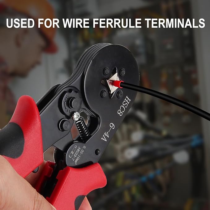2120pcs Wire Ferrules Terminals Kit, Ferrule Crimping KitSelf-adjustable Ratchet Tool Set for AWG 23-7 Cable connectors for DIY Electrical Motorcycle Vehicle Boat (HSC8 6-4A + 2120)