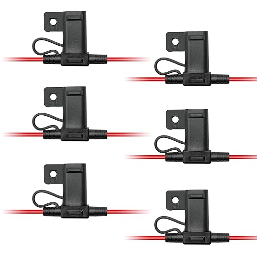 6 Pcs Waterproof Inline Fuse Holder for ATM Low Profile Mini Small Blade Fuse 5A 6A 7.5A 10A 15A 20A 25A 30A DC 12V 12AWG Max Adapter 30A Protection for Automotive RV Car Electrical Systems