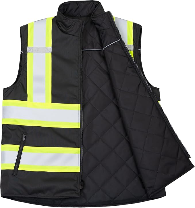 JORESTECH Safety Vest with Two-Tone Reflective X Strips On The Back, Reversible, Wind Resistant,Waterproof, and Insulated