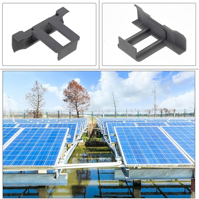 12pcs Solar Panel Water Guide Clips 30mm Uncoated Photovoltaic Drainage Buckles for Auto Removing Stagnant Water and Mud, Solar Panel Frame Accessories for Outdoor Use