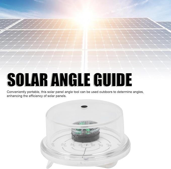 Solar Angle Guide,Clear Waterproof Solar Angle Alignment Tool with Compass - Solar Panel Sun Tracker, Portable Solar Panel Accessories to Improve Solar Energy Efficiency