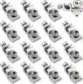 16 Pcs Solar Panel Grounding Lugs, Stainless Steel, Silver, Mount Bracket, Solar Grounding Clips