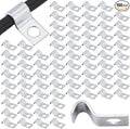 100 Pcs Silver Cable Wire Screw Clips 1/4 Inch, Zinc Plated Steel Clamp Outdoor Cord Clips for Wall Mounting Wire Management