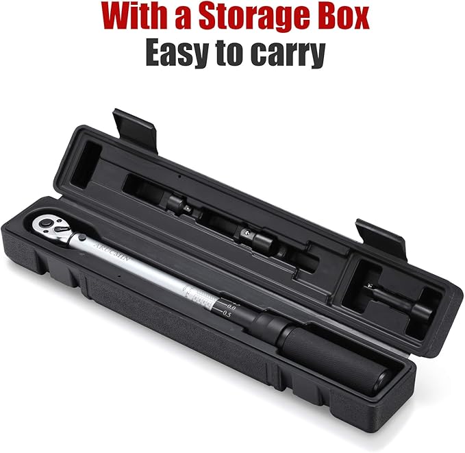 3/8-Inch Drive Click Torque Wrench (10-100 ft.-lb./15-135Nm) Dual-Direction Adjustable Torque Wrench Set