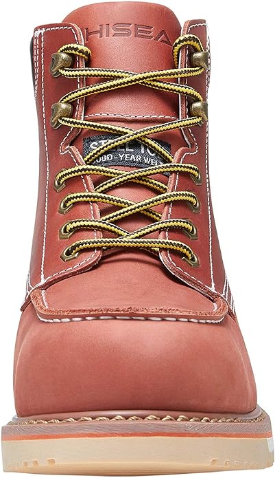 HISEA NINGO Work Boots for Men Steel/Soft Toe Boots,6” Water Resistant Slip Resistant Industrial & Construction Work Shoes, Composite Toe Working Boot